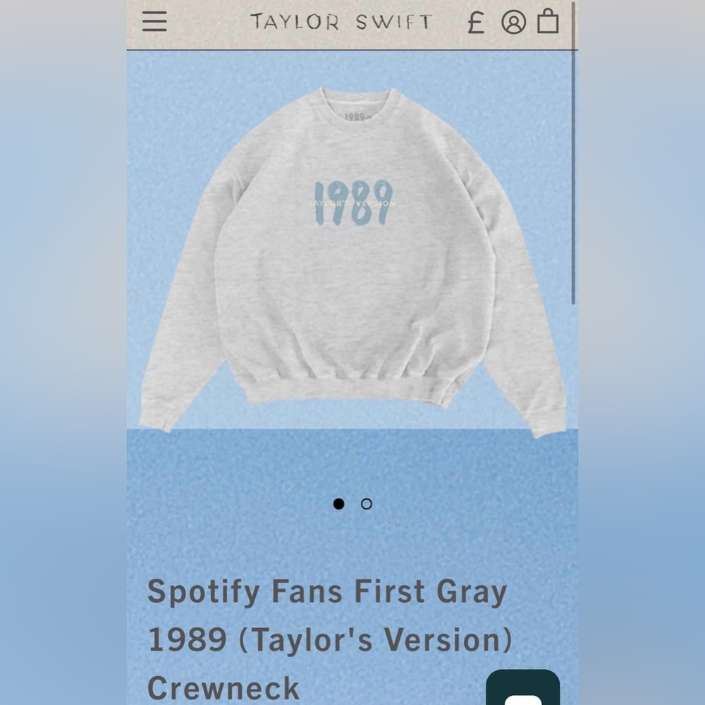 Taylor Swift 1989 Spotify Fans First Exclusive sweatshirt
